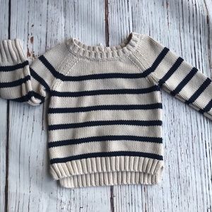Navy and cream girls sweater